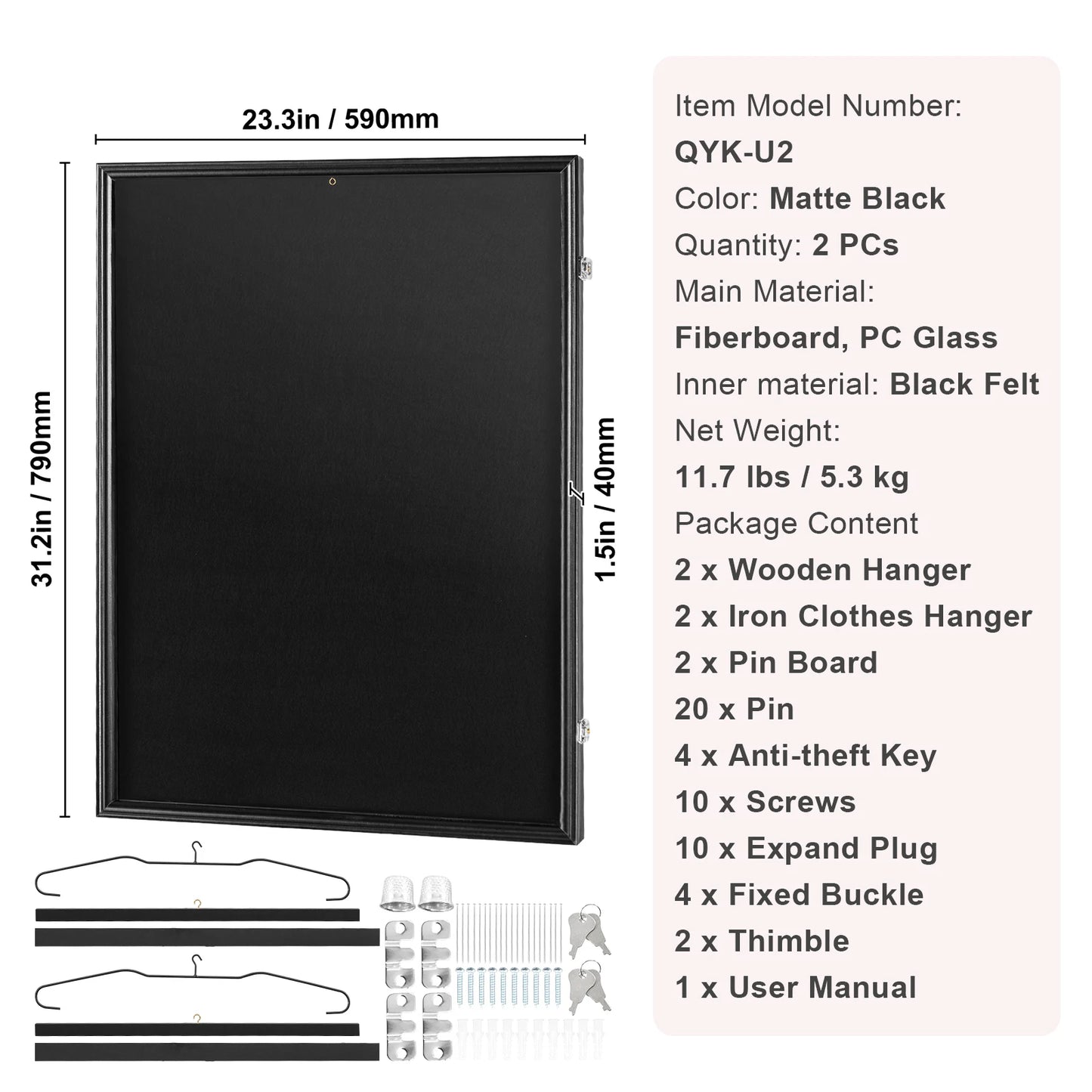 SucceBuy Jersey Display Case With Lockable Shadow Box