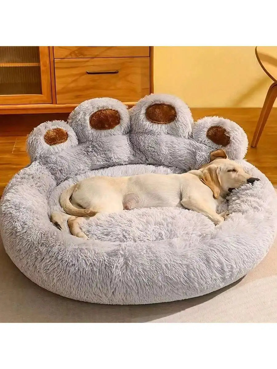 Calming Faux Fur Donut Dog Bed