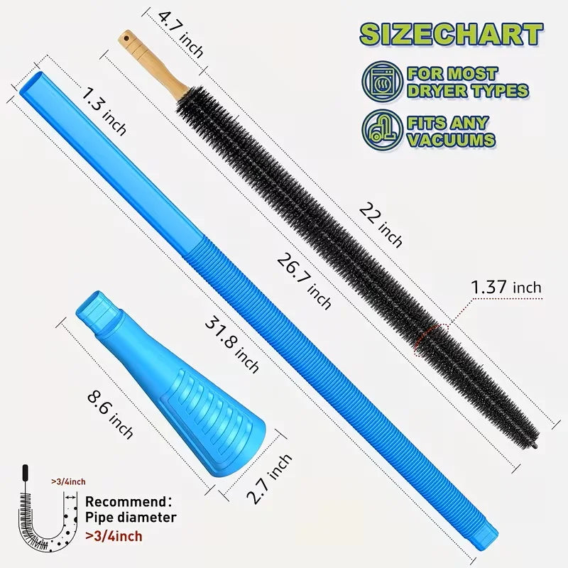 Dryer Vent Cleaning Kit With Velvet Brush And Vacuum Hose