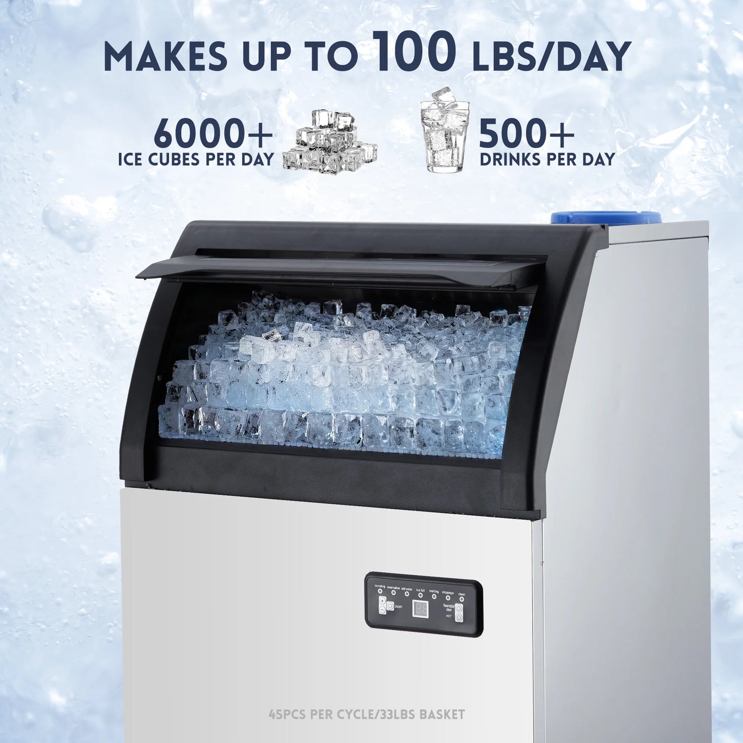 Acekool Commercial Ice Maker 100 Lbs Bar Office Use