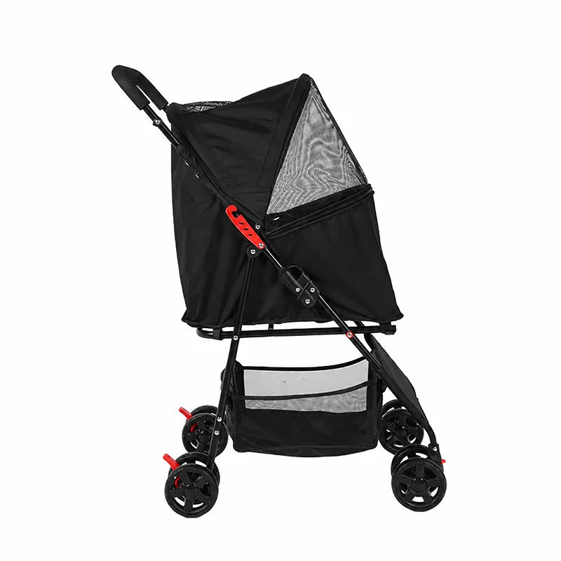 Cabusatly Lightweight Pet Stroller With Storage Basket