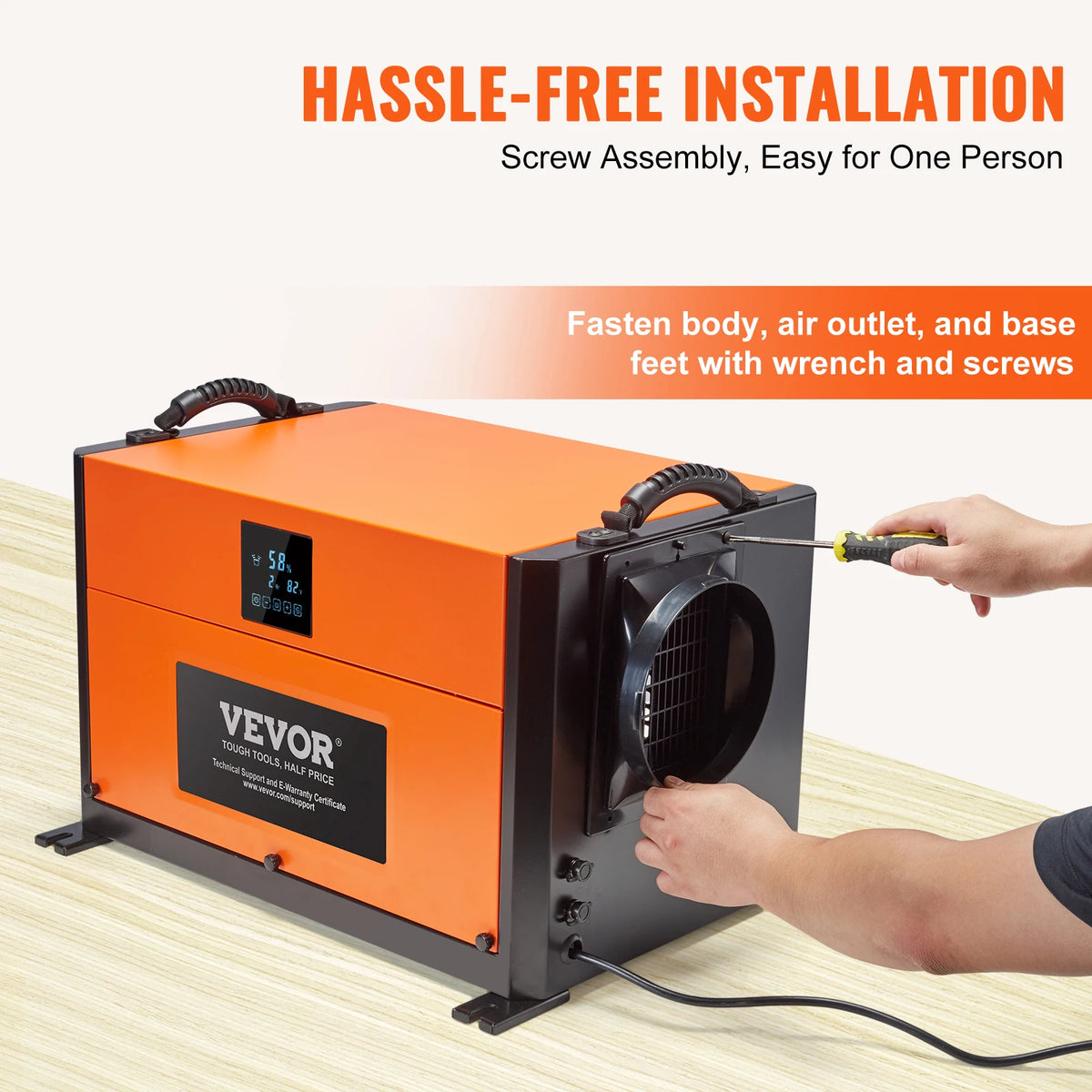 VEVOR Large Capacity Commercial Dehumidifier with Drain Hose