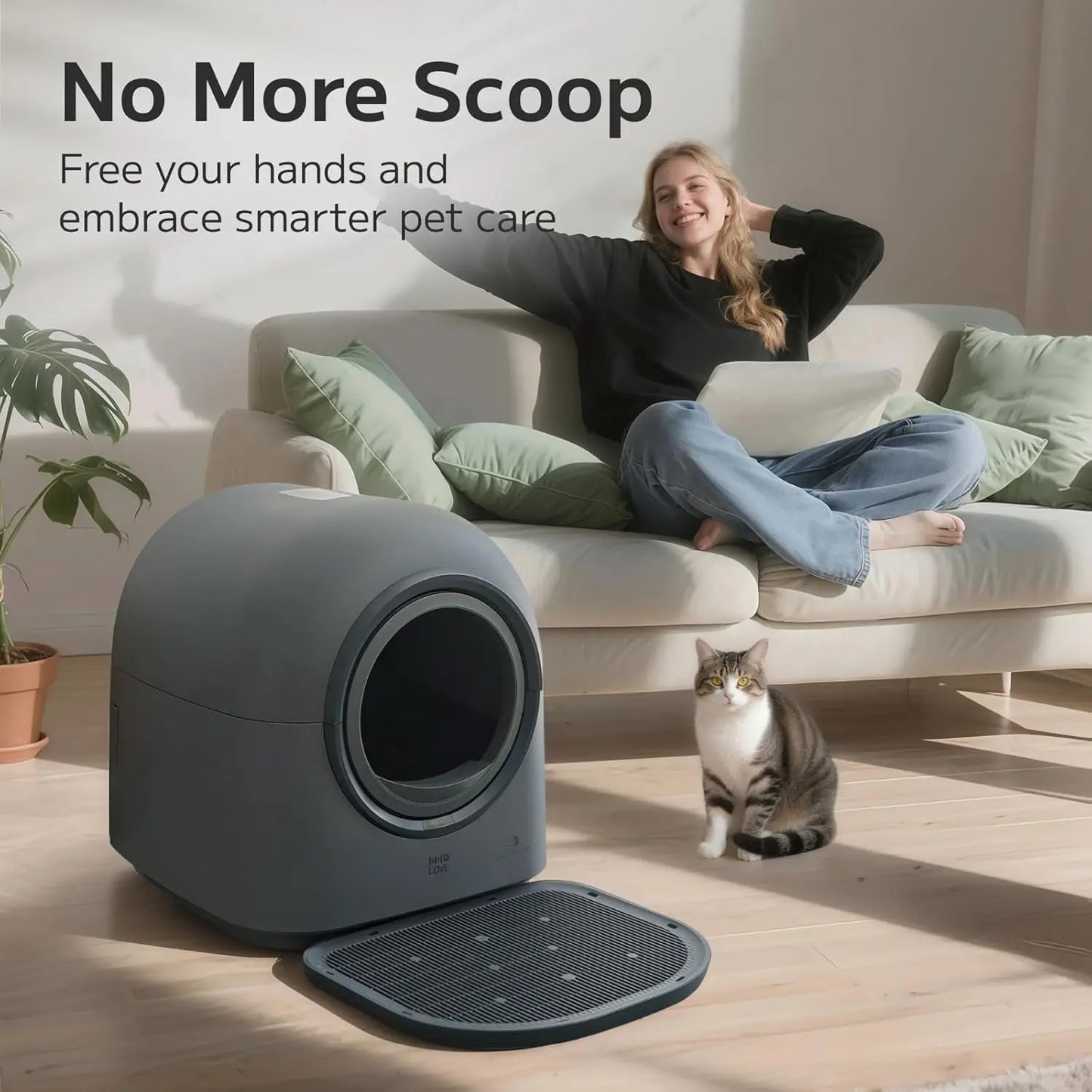 Self Cleaning Automatic Litter Box With Safety Features
