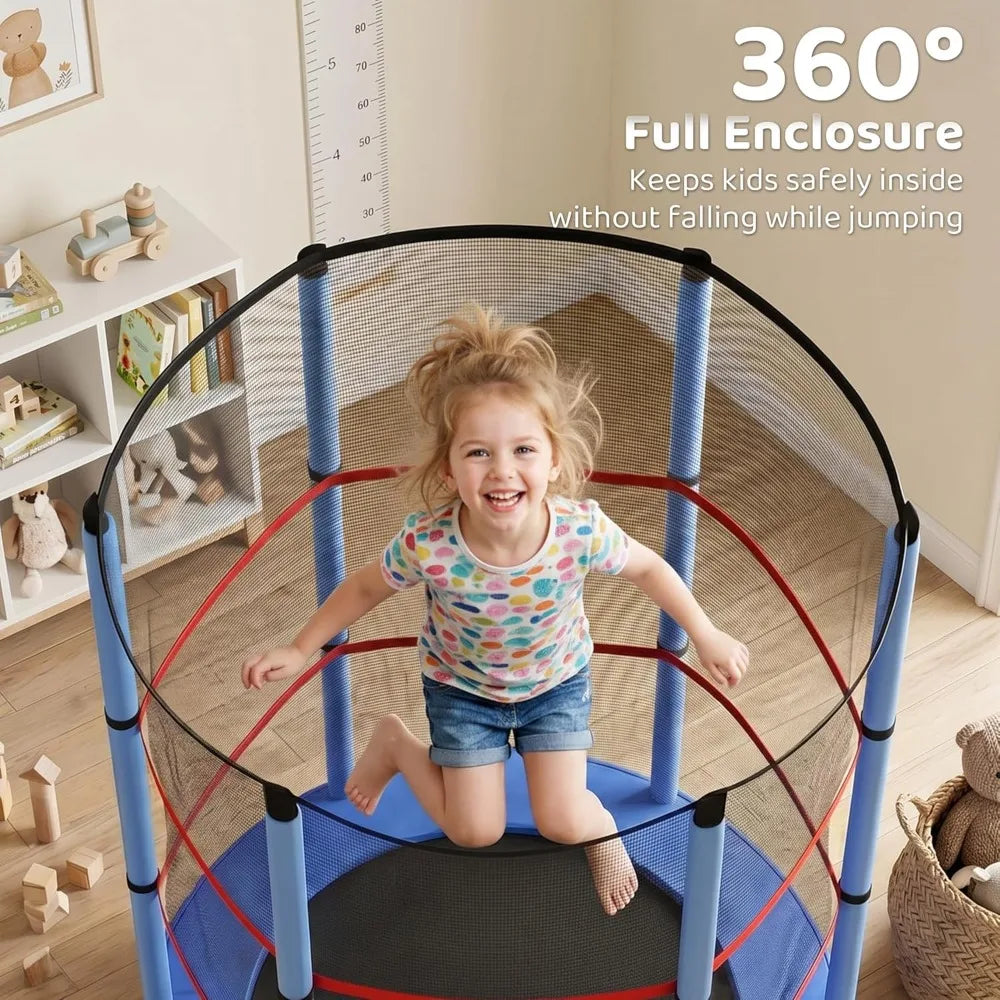Kids Trampoline With Enclosure Net And Springless Design