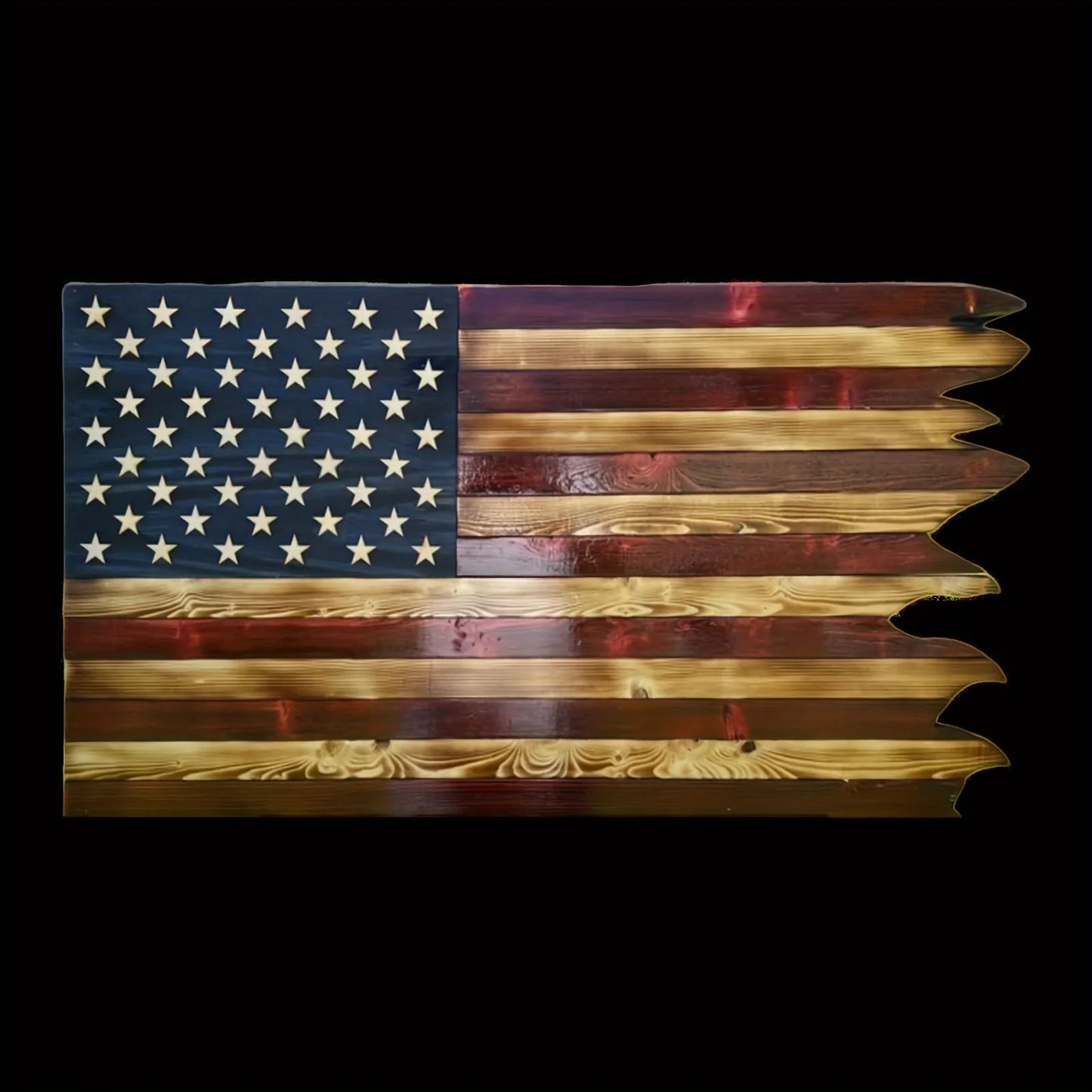 American Wavy Flag Wooden Independence Day Decoration