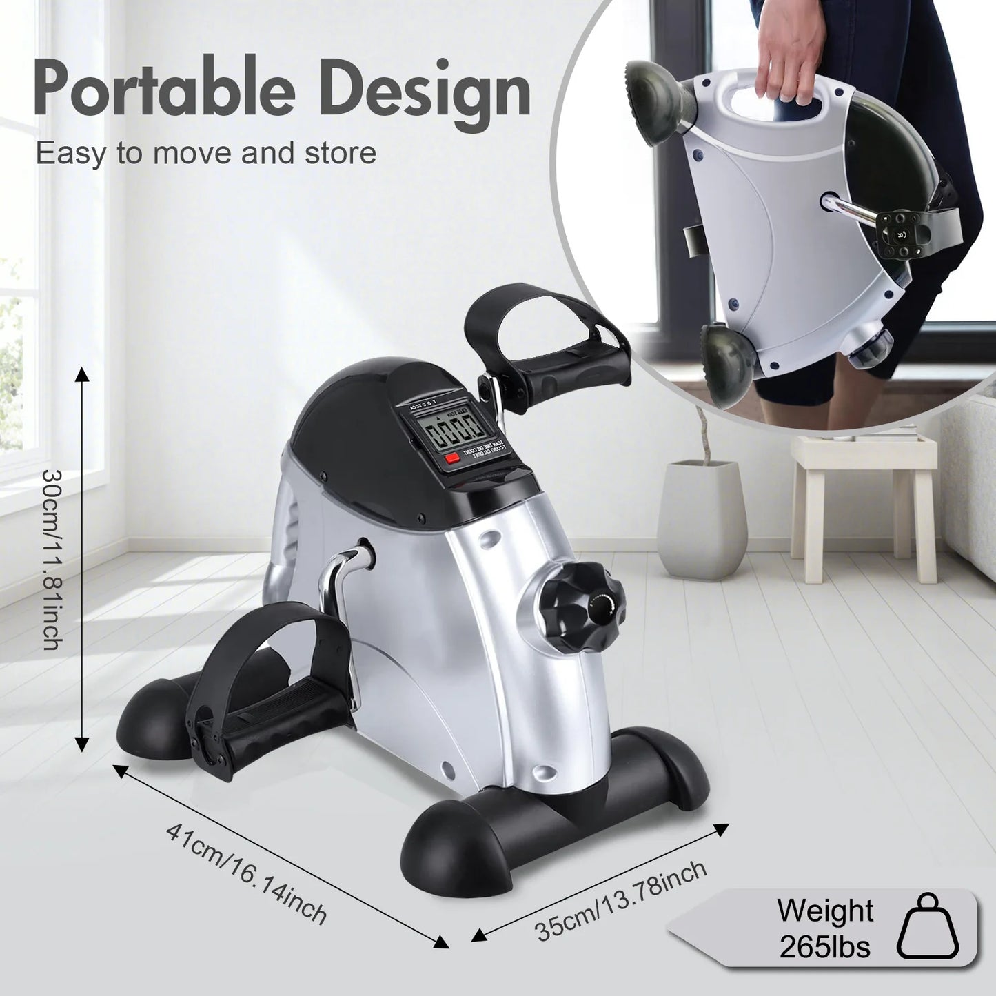 Under Desk Mini Stepper Pedal Exercise Bike With LCD Display
