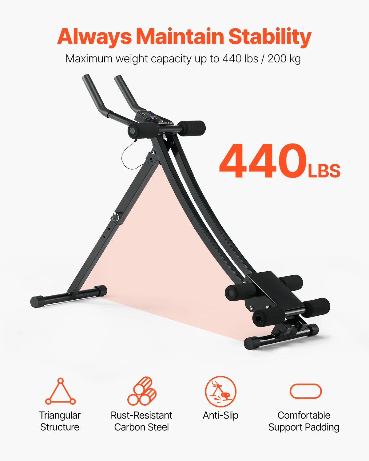 VEVOR Foldable Ab Workout Machine 440 Lbs Capacity