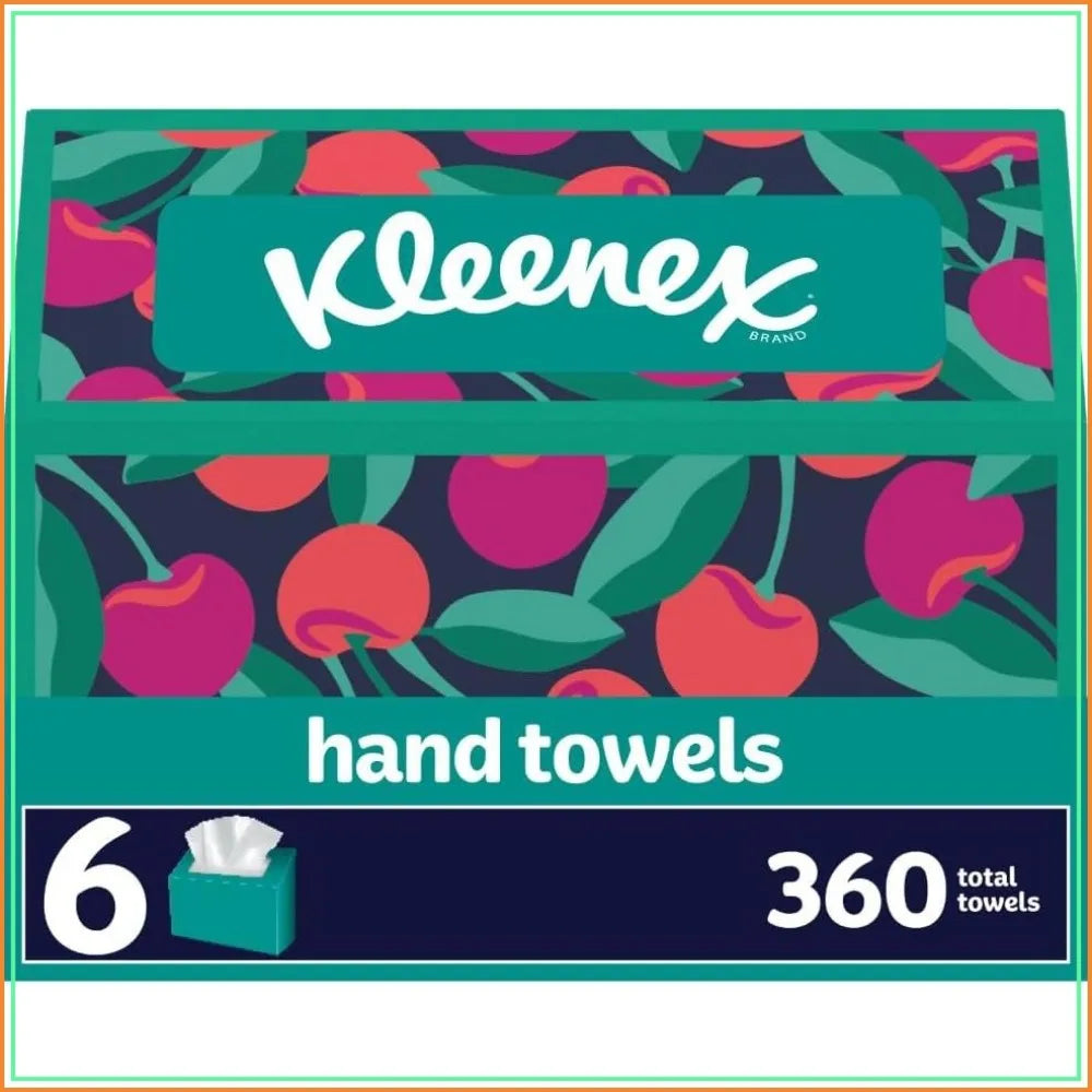 Disposable Paper Hand Towels, 6 Boxes, 60 Tissues per Box (360 Total), Soft & Absorbent, Fragrance Free