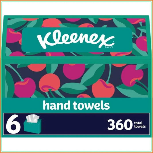 Disposable Paper Hand Towels, 6 Boxes, 60 Tissues per Box (360 Total), Soft & Absorbent, Fragrance Free