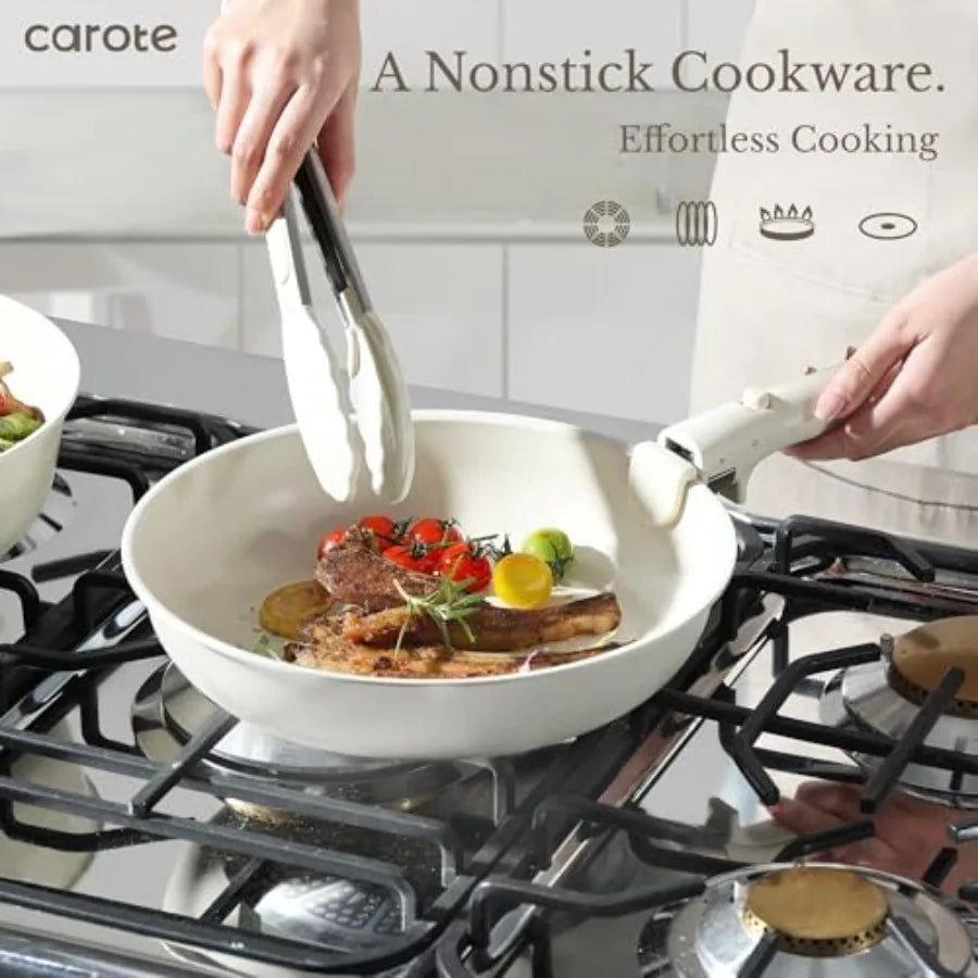 Induction Pots And Pans Set With Removable Handle
