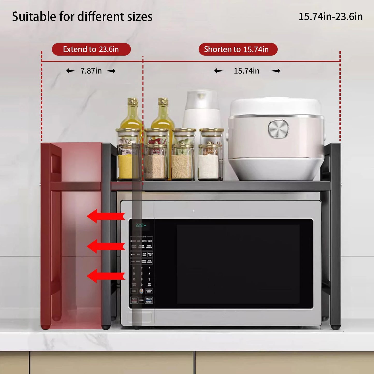 Expandable Microwave Shelf Organizer Moisture And Rust Proof