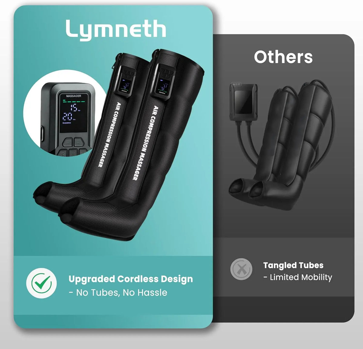 Cordless Air Compression Leg Massager For Circulation