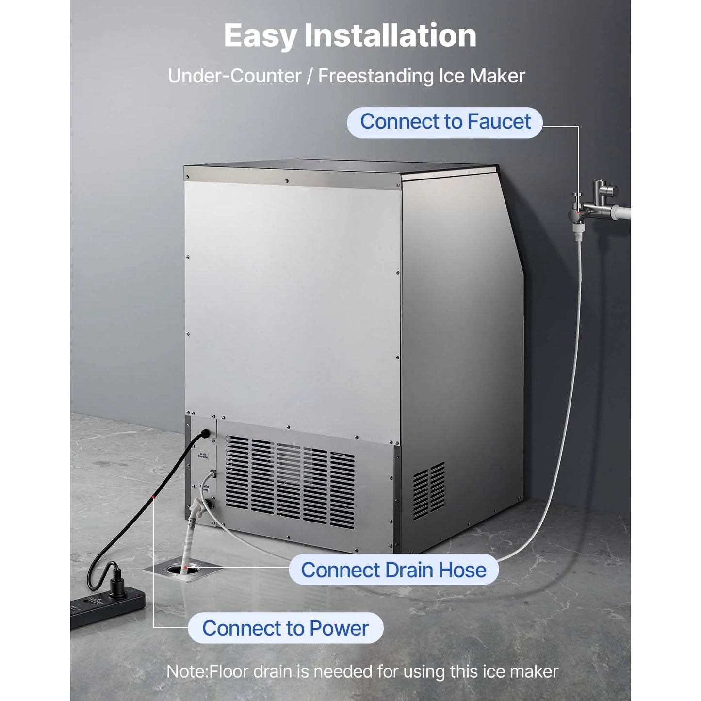 SucceBuy Commercial Ice Maker Built In Freestanding