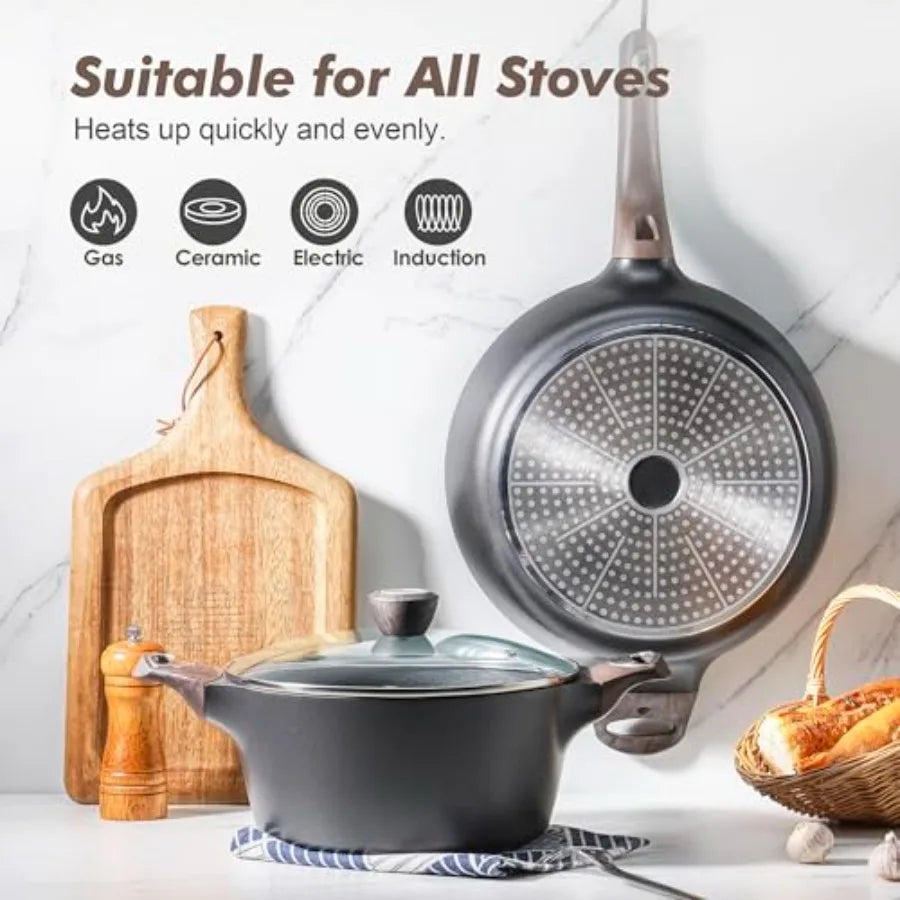 Pots And Pans Set Nonstick NonToxic Induction Cookware