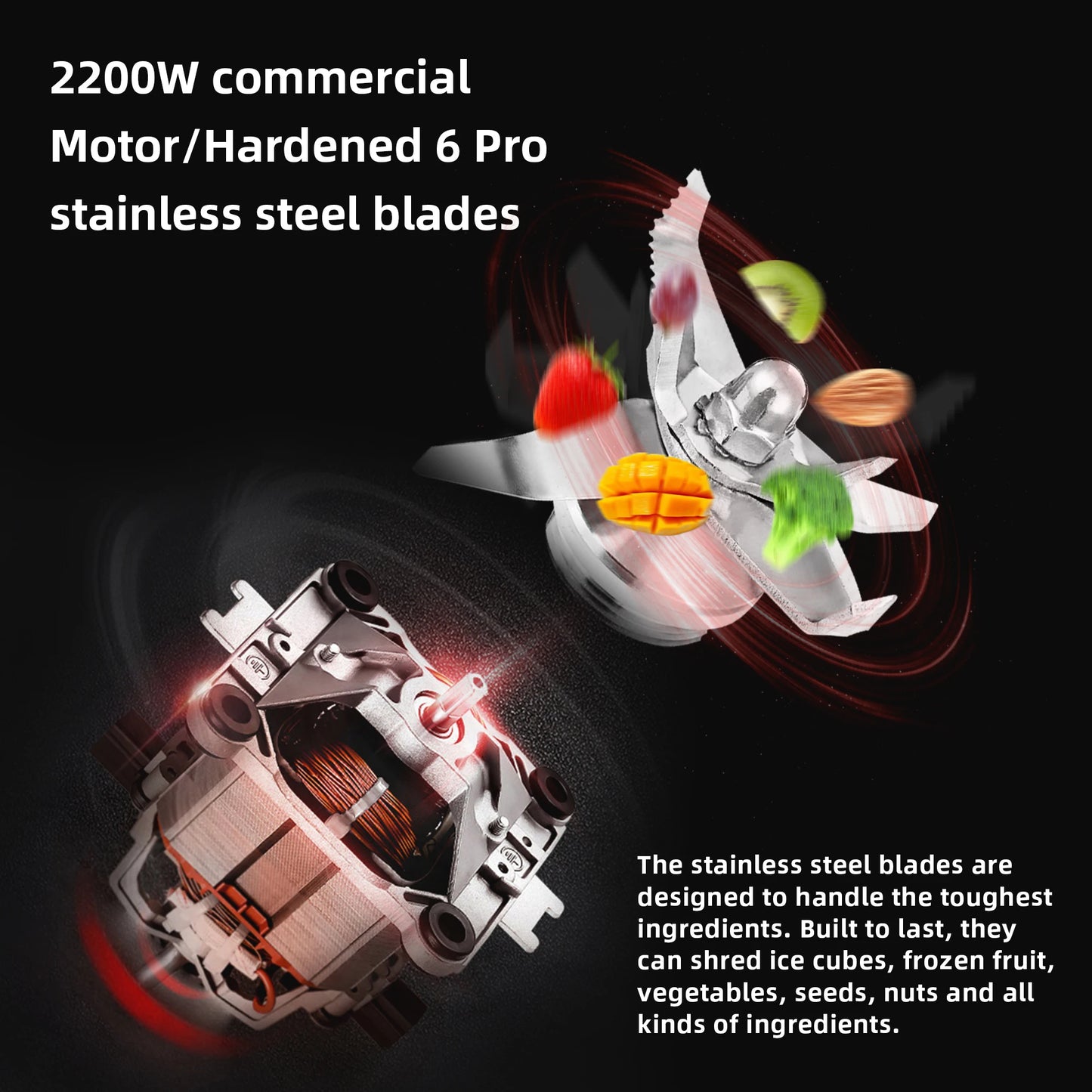 Biolomix 2200W Professional Blender For Smoothies And Juice