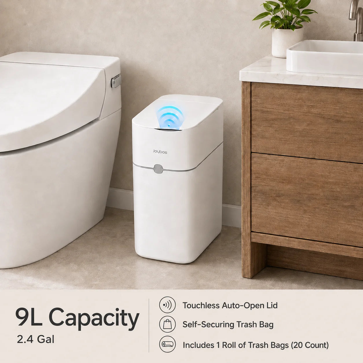 Joybos Touchless Trash Can With Motion Sensor