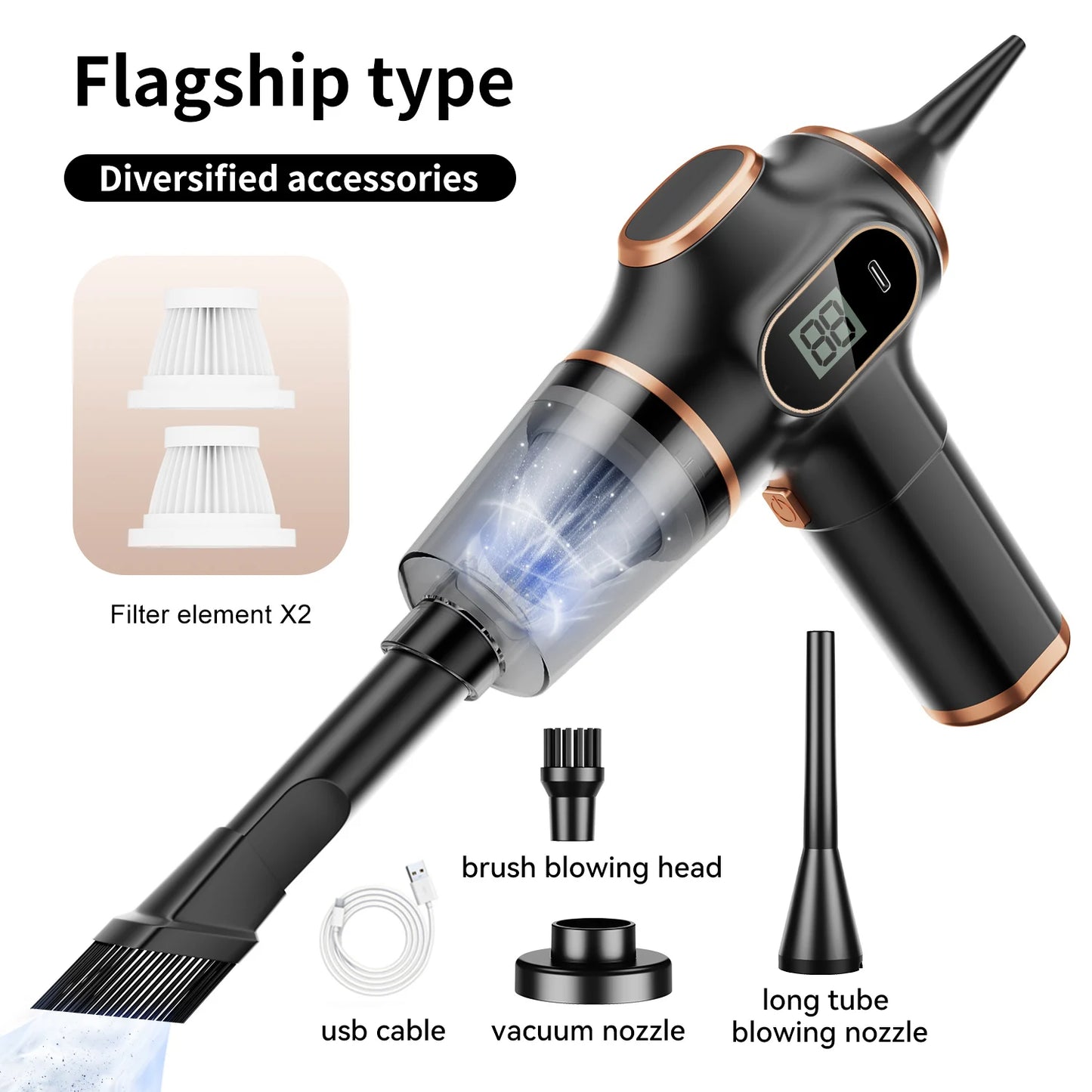 ABS Wireless Car Vacuum Cleaner Handheld Mini Vacuum