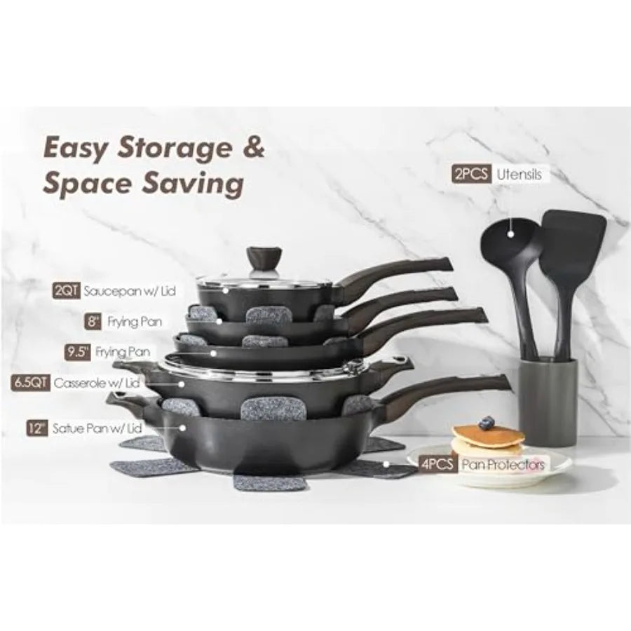 Pots And Pans Set Nonstick NonToxic Induction Cookware