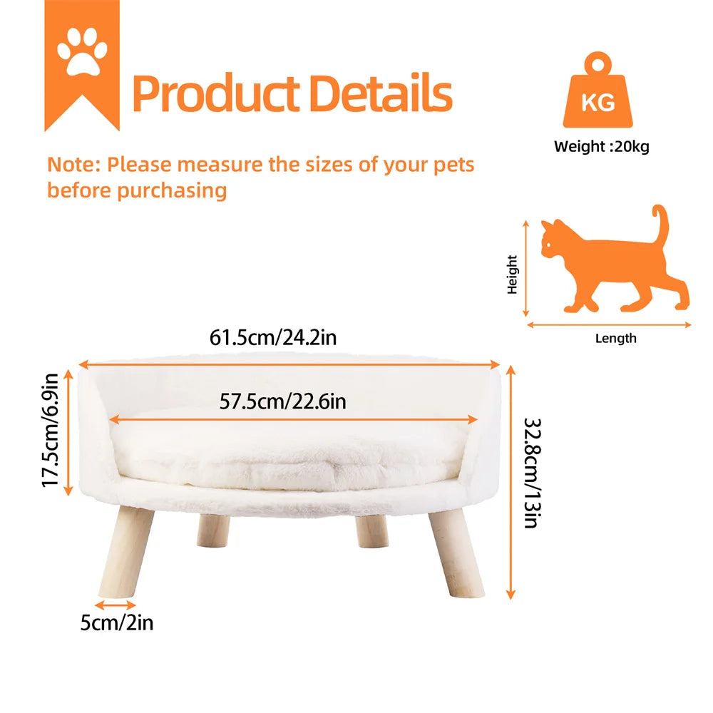 BORWART Elevated Pet Bed Sofa For Dogs And Cats