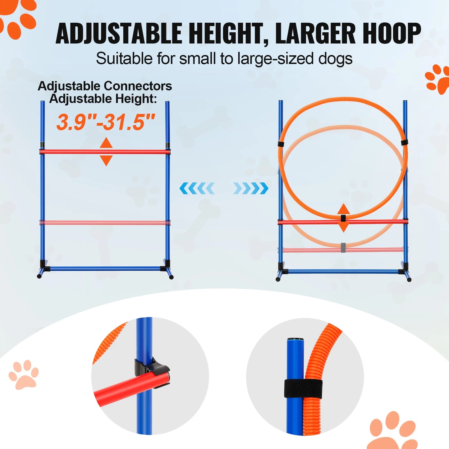 SucceBuy Dog Agility Training Set 4 Adjustable Hurdles