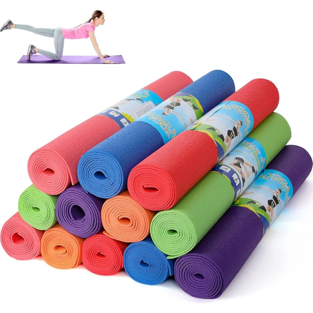Non Slip Yoga Mats 12 Pack PVC Exercise Home Gym