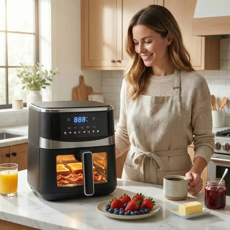 XMSJ 5.28 Qt Digital Air Fryer With Viewable Window