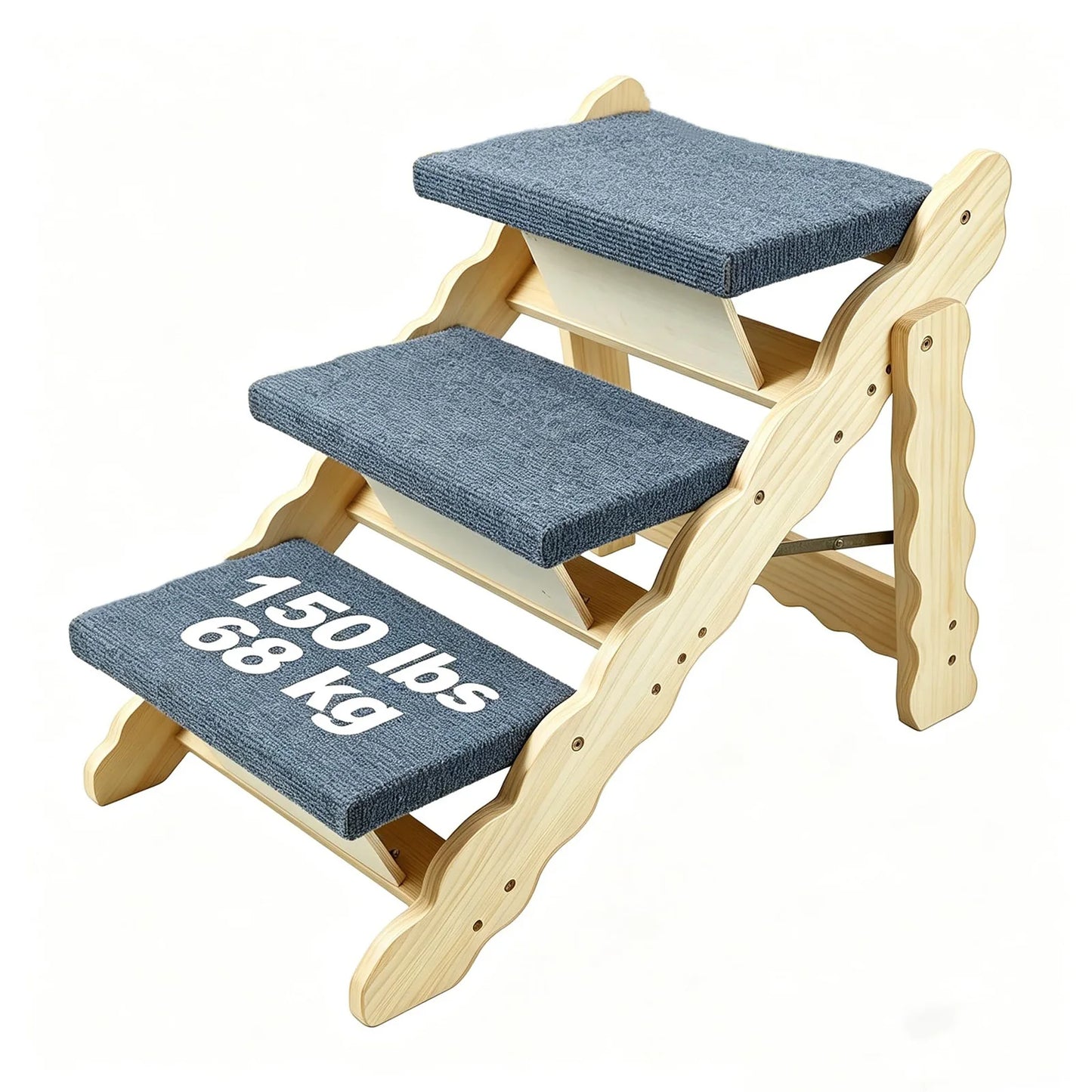 DishyKooker 2 In 1 Wooden Pet Stairs And Folding Ramp