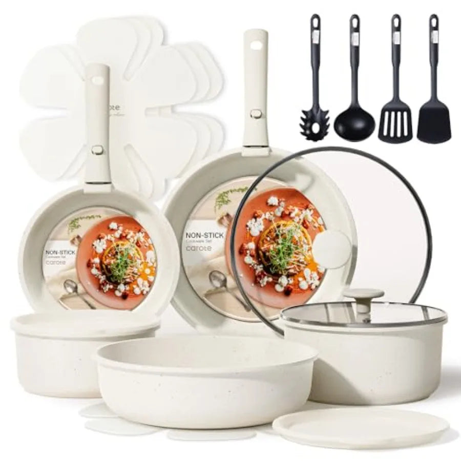 Induction Pots And Pans Set With Removable Handle