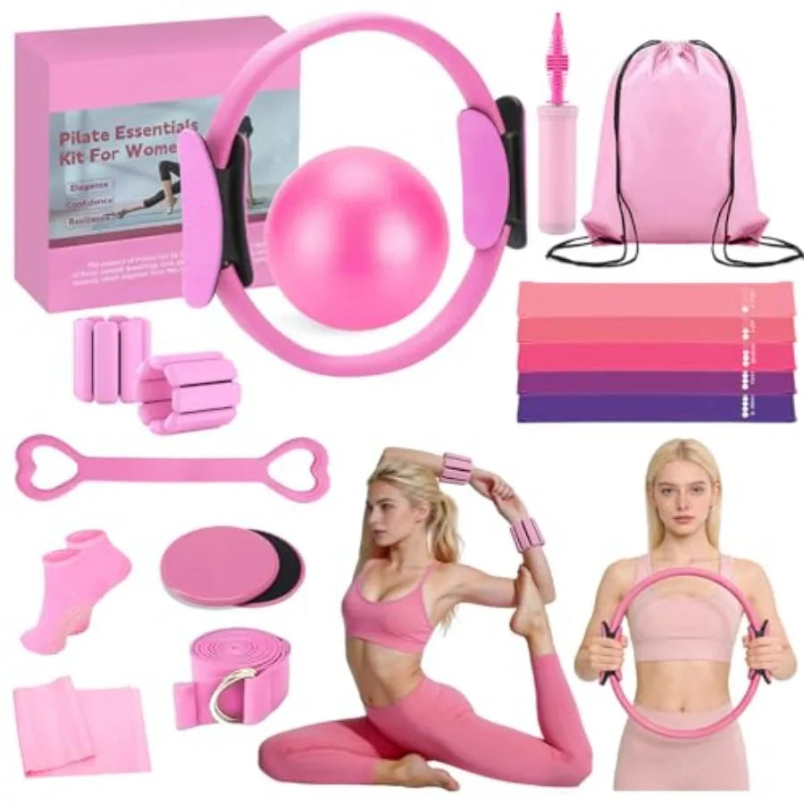 Pilates Equipment Set With Ring Ball And Resistance Bands