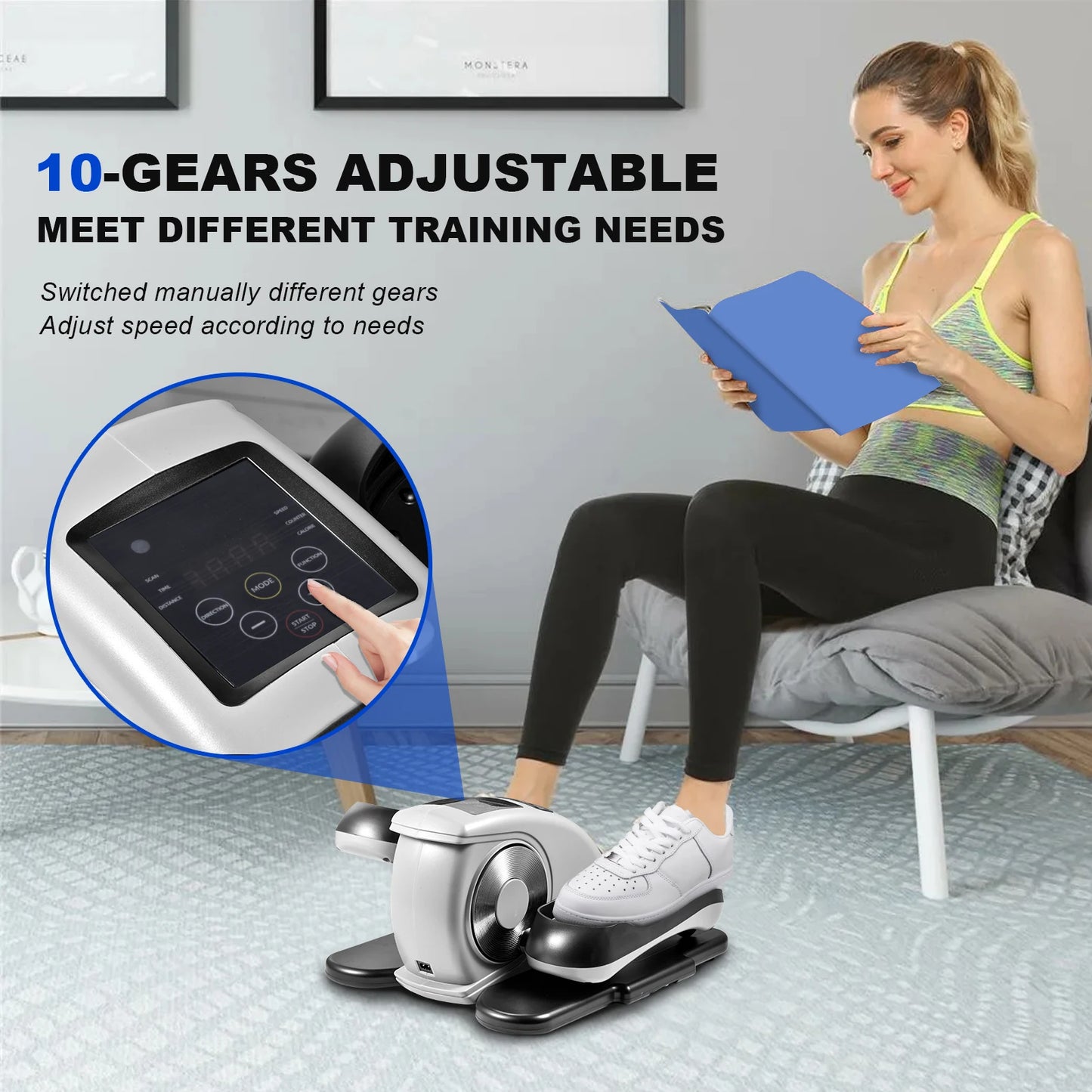 Under Desk Elliptical Pedal Exerciser With Led Display
