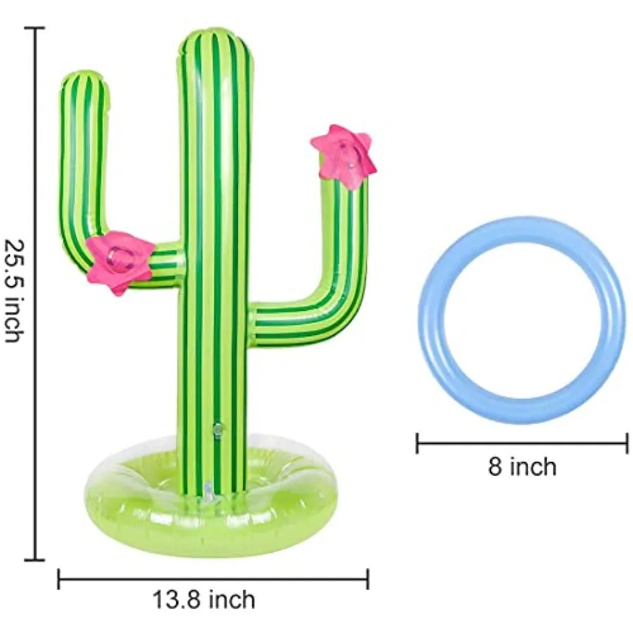 Inflatable Cactus Ring Toss Set With 4 Rings