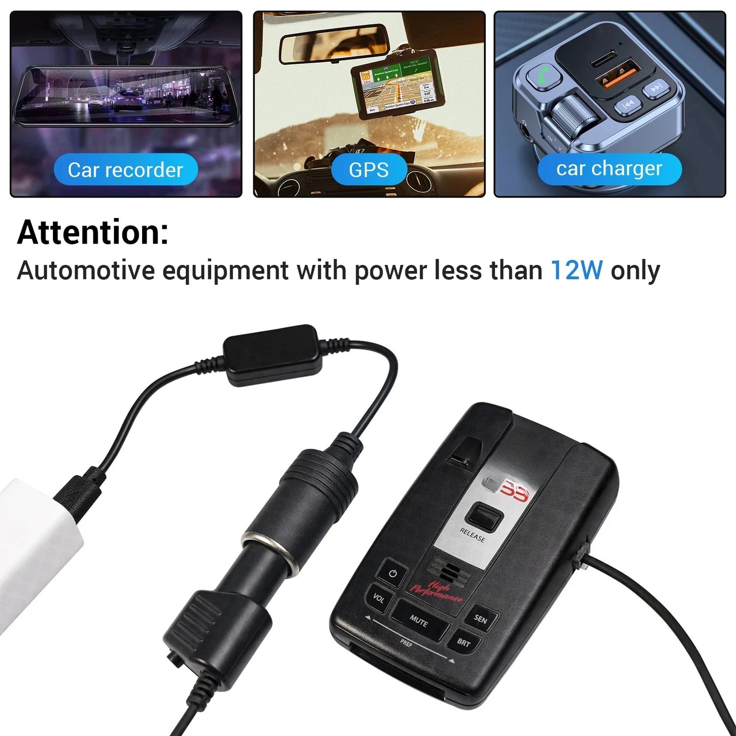 USB To 12V Cigarette Lighter Socket Adapter