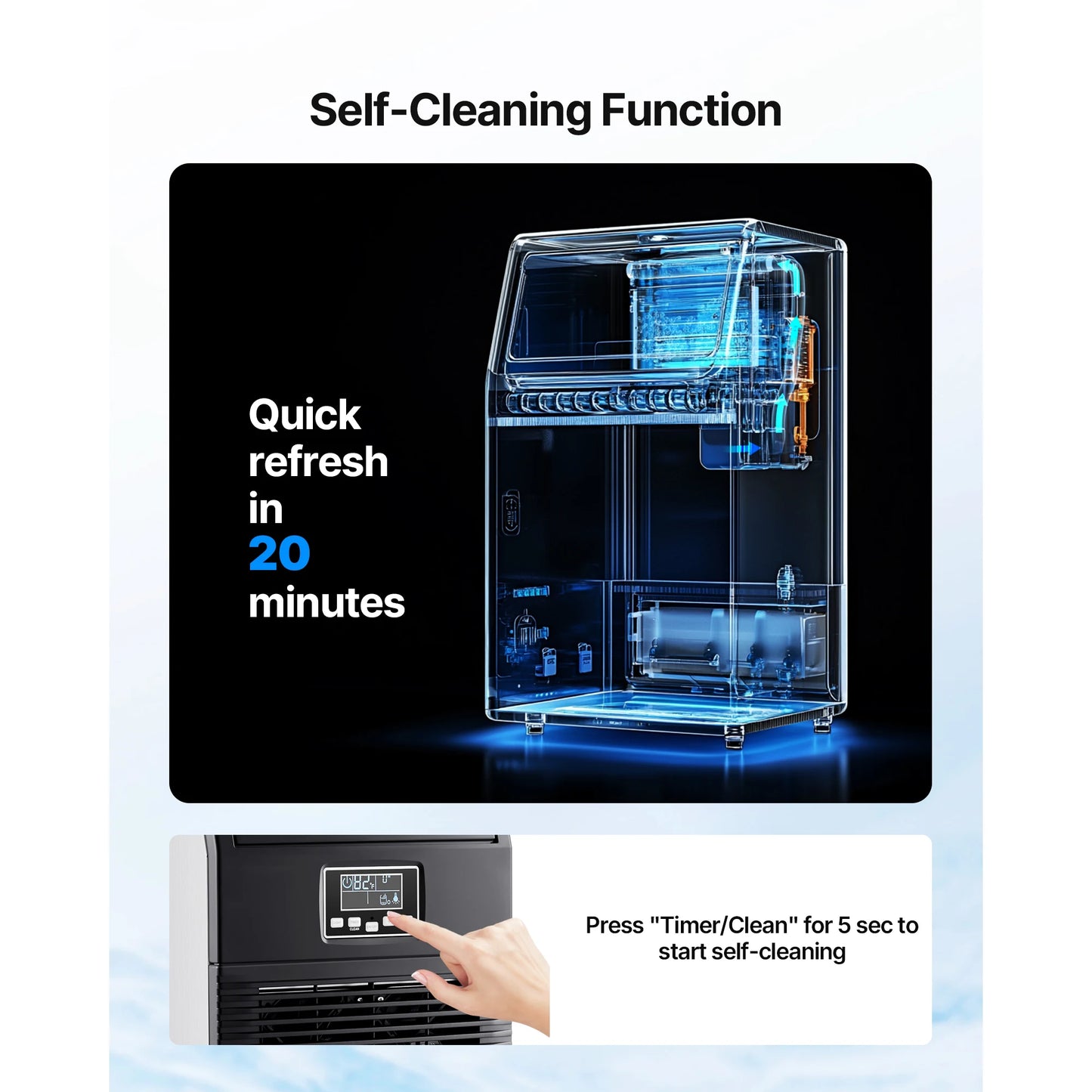 SucceBuy Commercial Ice Maker 80 Lbs Daily With Self