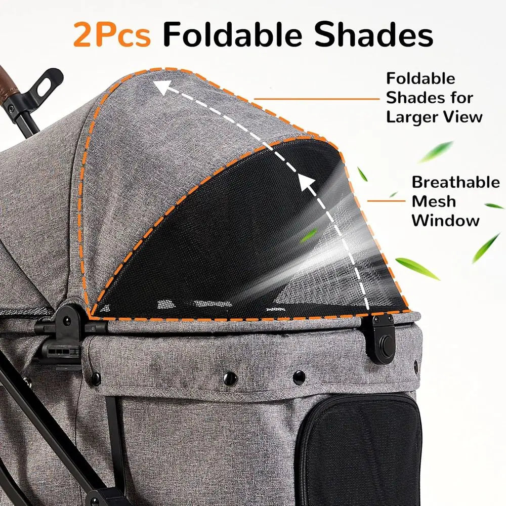 Ticify All-Terrain Pet Stroller With Weatherproof Cover