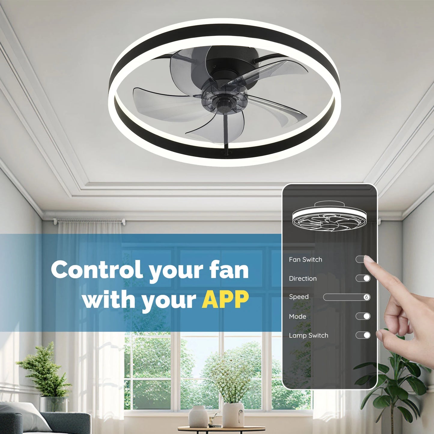 Orison LED Flush Mount Ceiling Fan With Remote