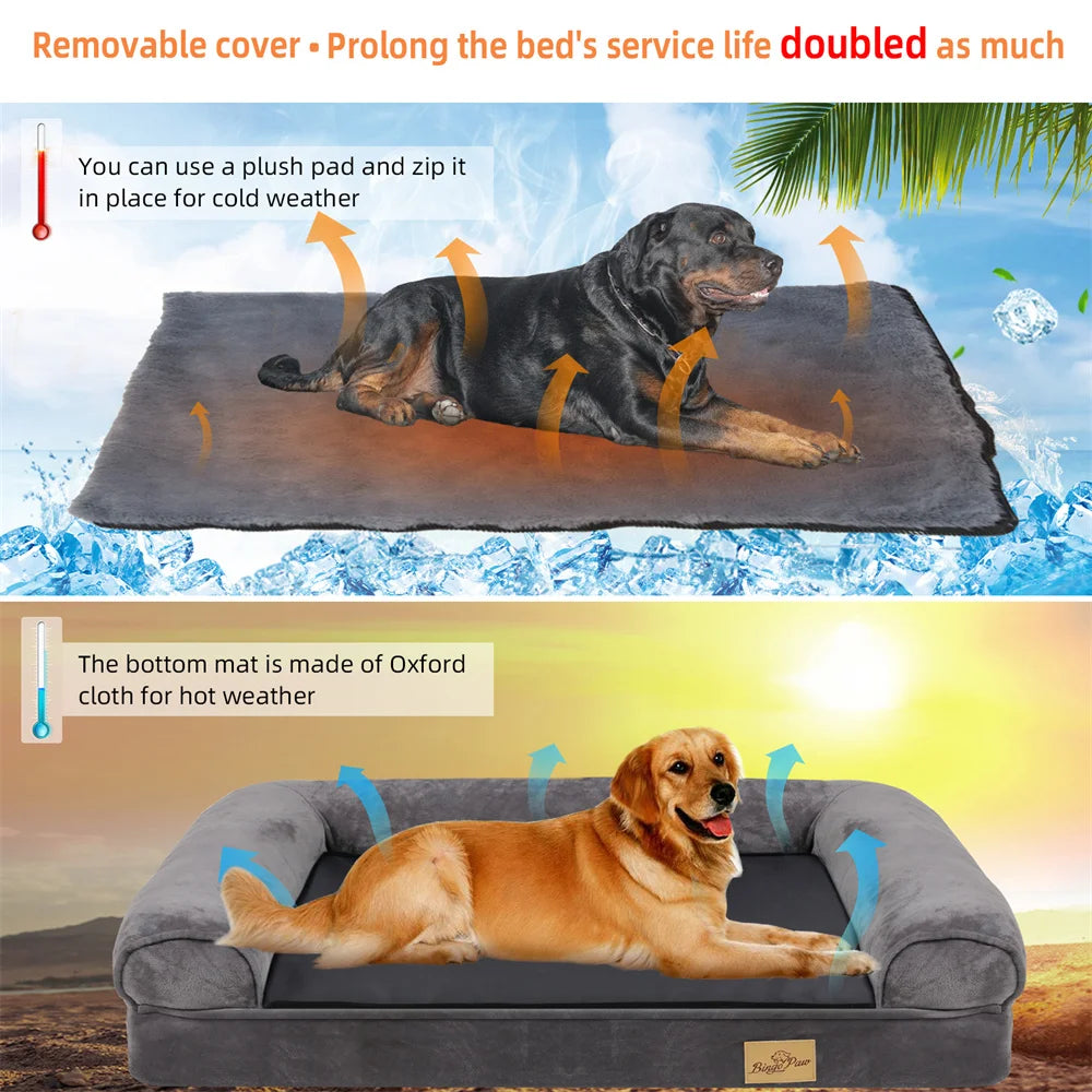 Borwort Orthopedic Calming Dog Bed with Removable Cover
