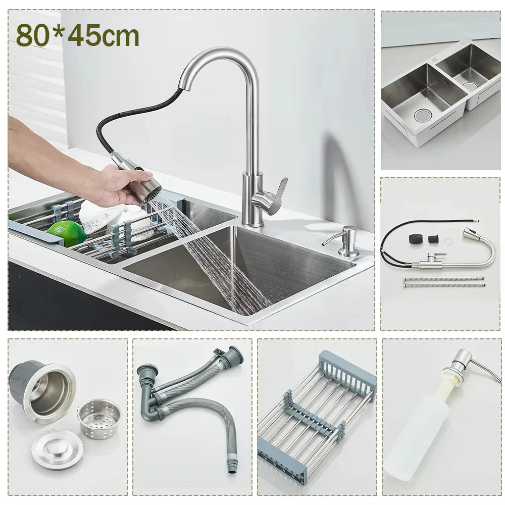 Stainless Steel Kitchen Sink With Integrated Faucet