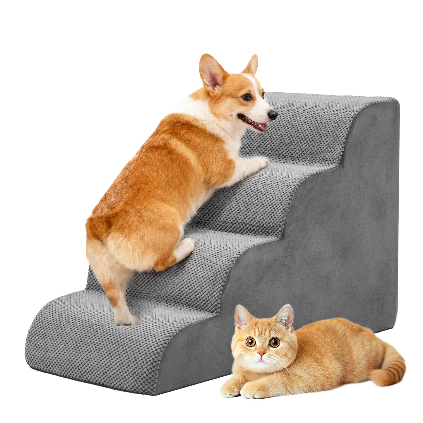 Curved Foam Dog Stairs For Small Dogs Non Slip Ramp