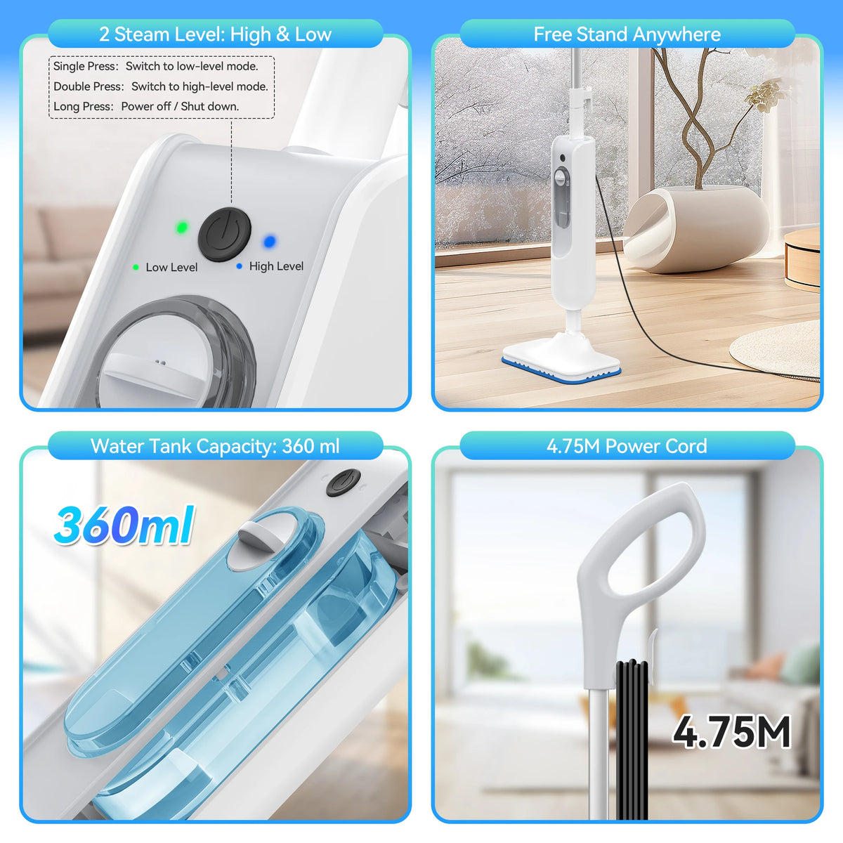 Inse 6 In 1 Power Steam Mop Floor Cleaner