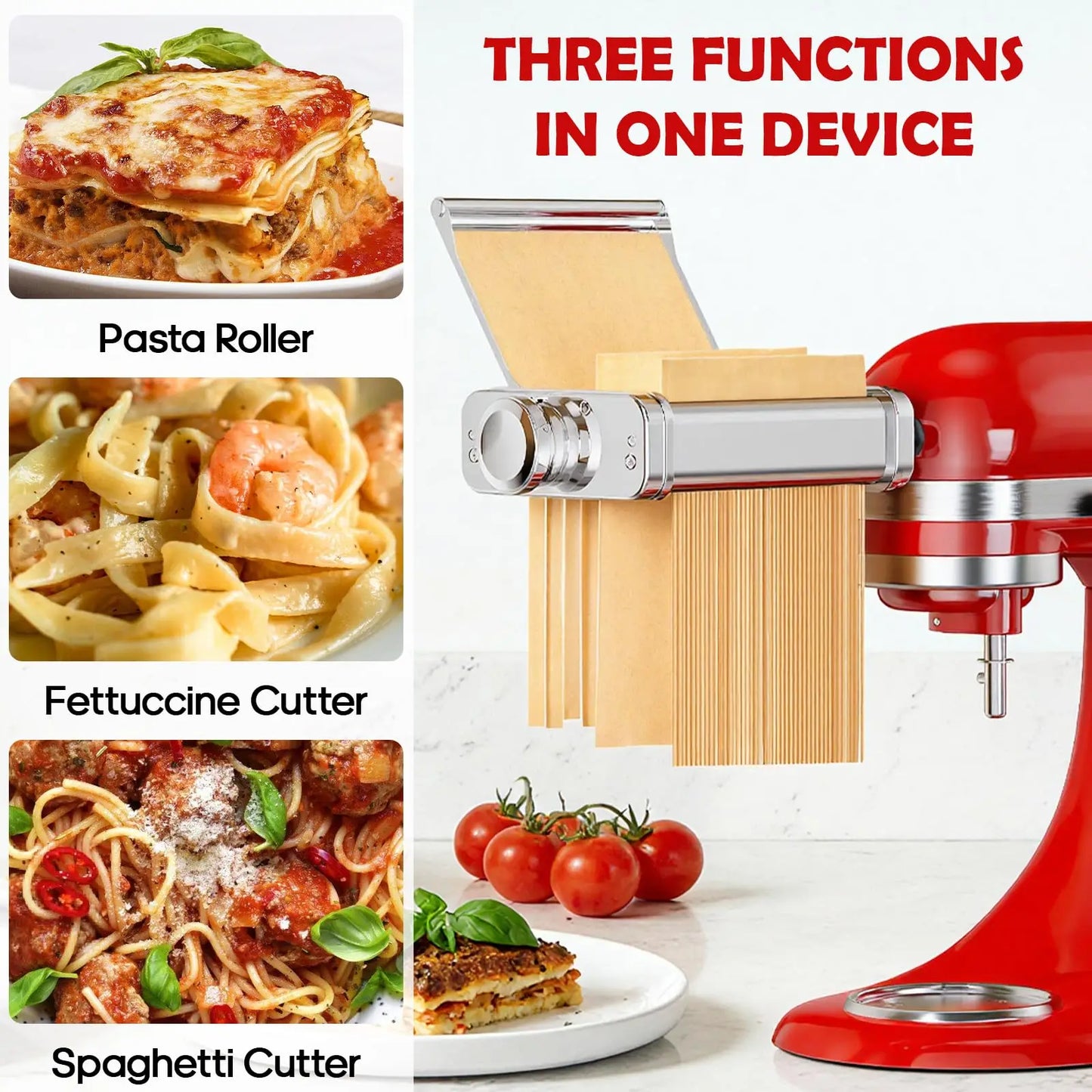 GVODE 3In1 Stainless Steel Pasta Attachment For KitchenAid