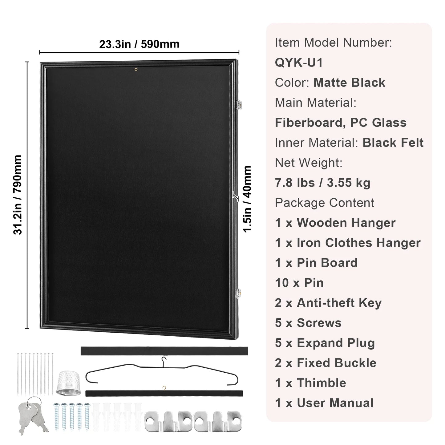 SucceBuy Jersey Display Case With Lockable Shadow Box
