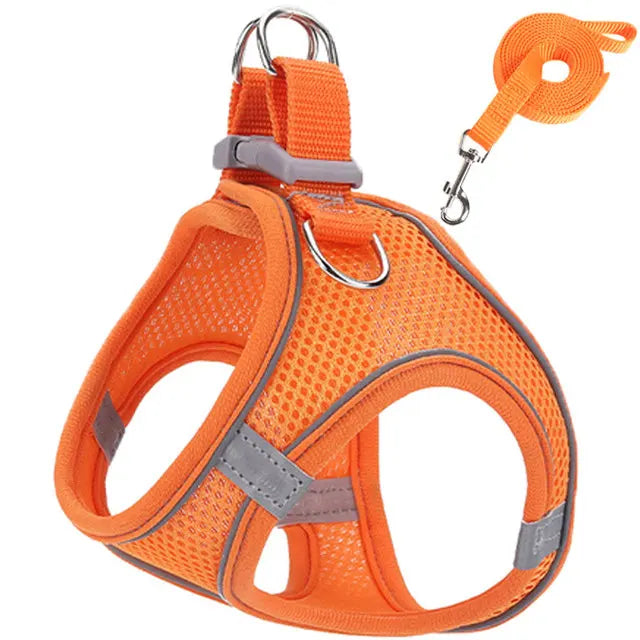 Reflective Cat Harness And Leash Set Adjustable
