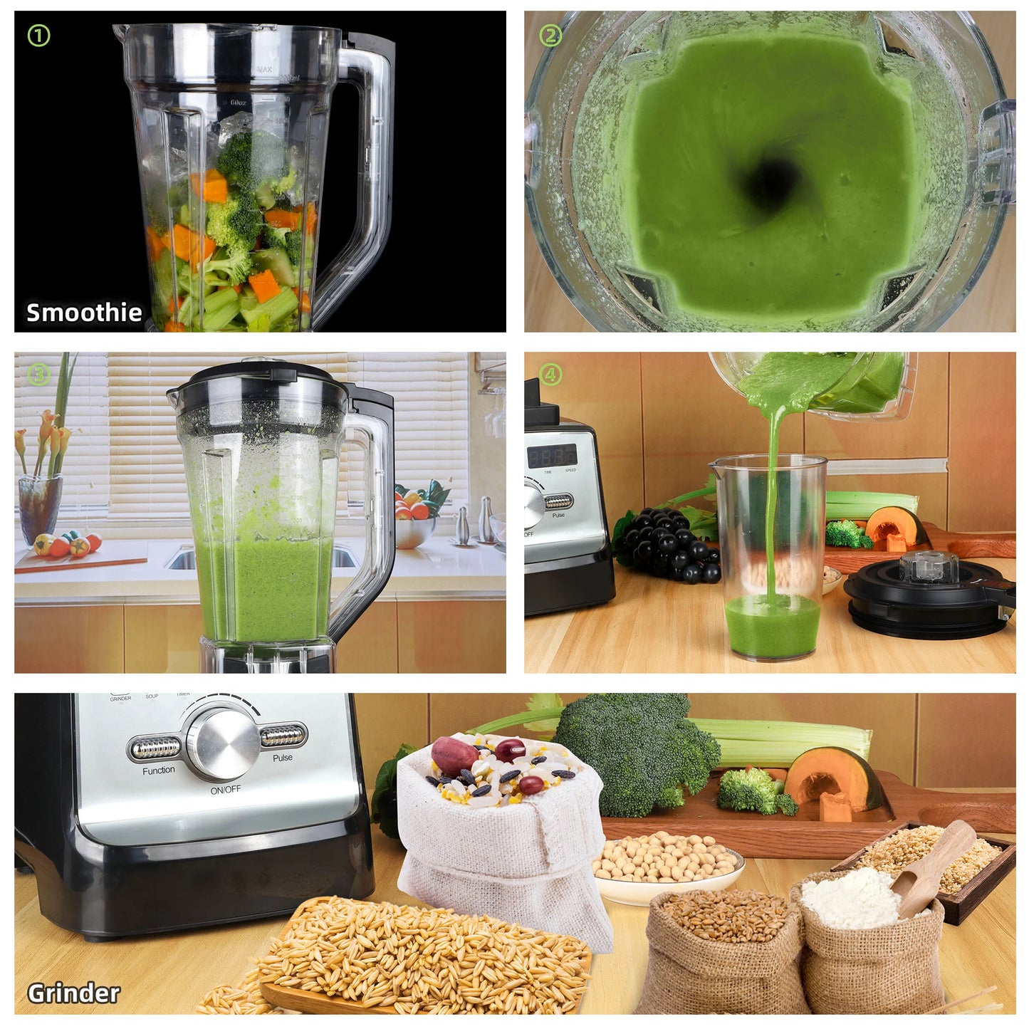 Biolomix 2200W Professional Blender For Smoothies And Juice