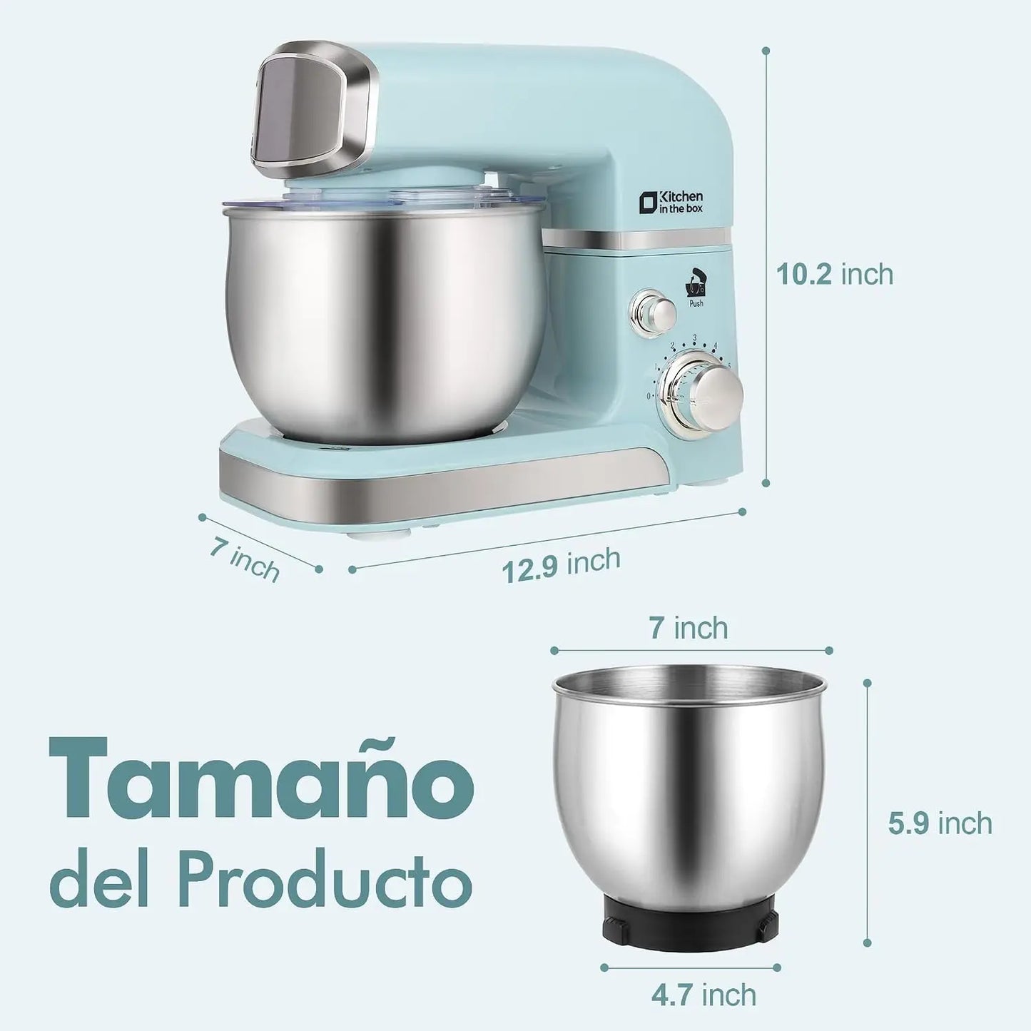 Electric Kitchen Stand Mixer With 6 Speeds And Attachments