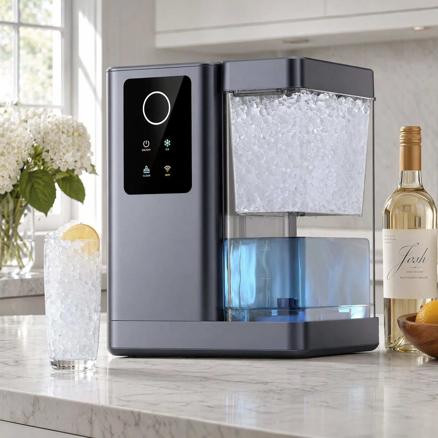 PHILERGO Nugget Ice Maker Countertop Self Cleaning App