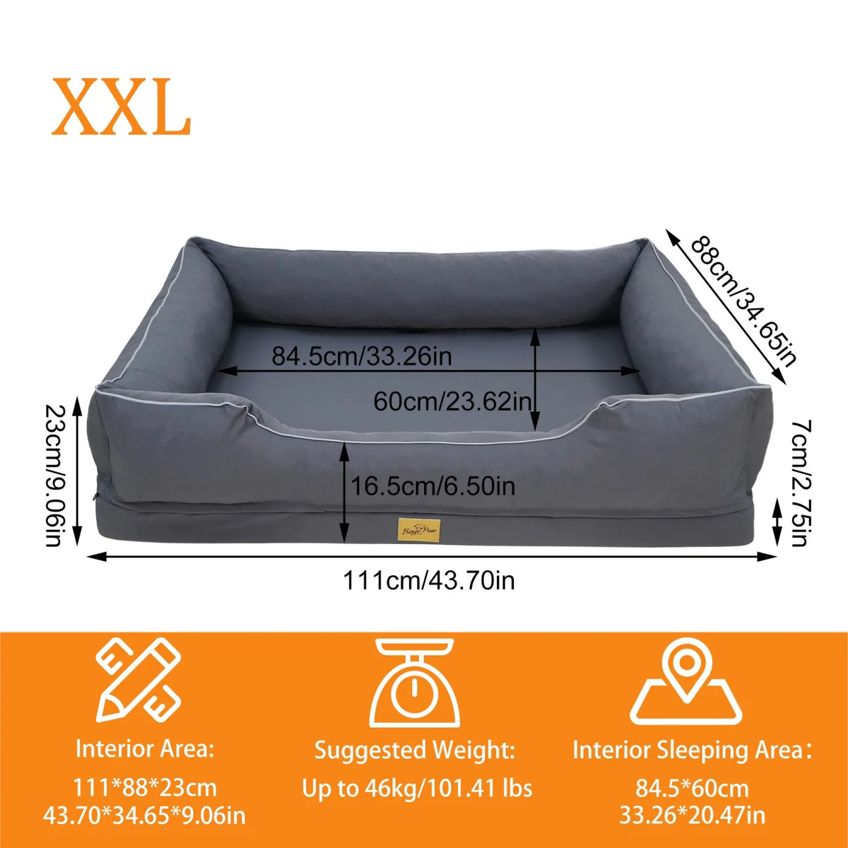 Bingopaw Orthopedic Dog Bed With Waterproof Cover