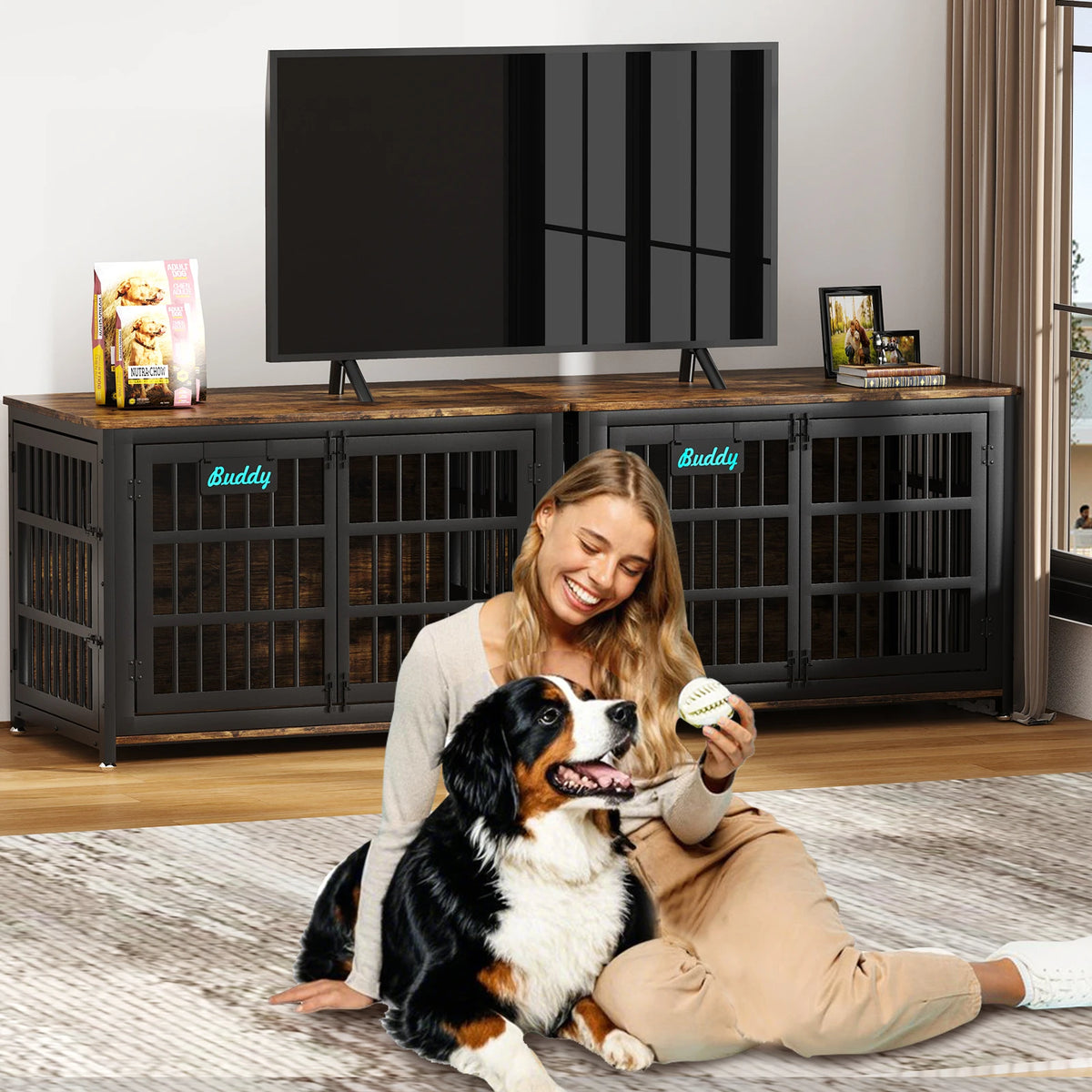 Heavy Duty Dog Crate Furniture With Casters And Wheels