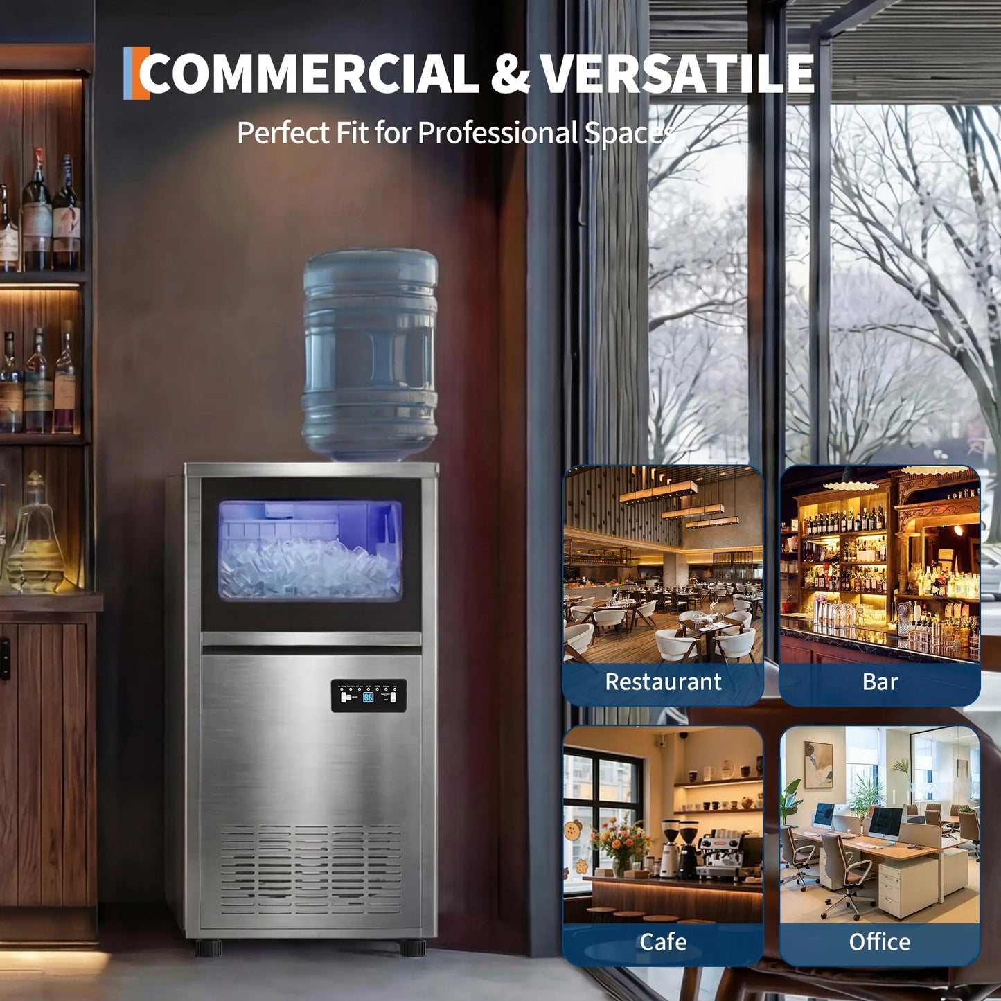 Commercial Ice Maker Self Cleaning Restaurant Home