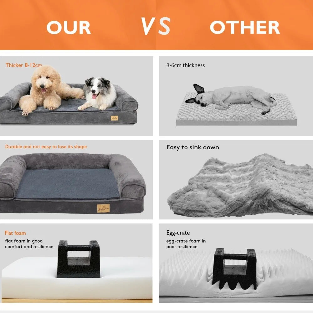 Borwort Orthopedic Calming Dog Bed with Removable Cover