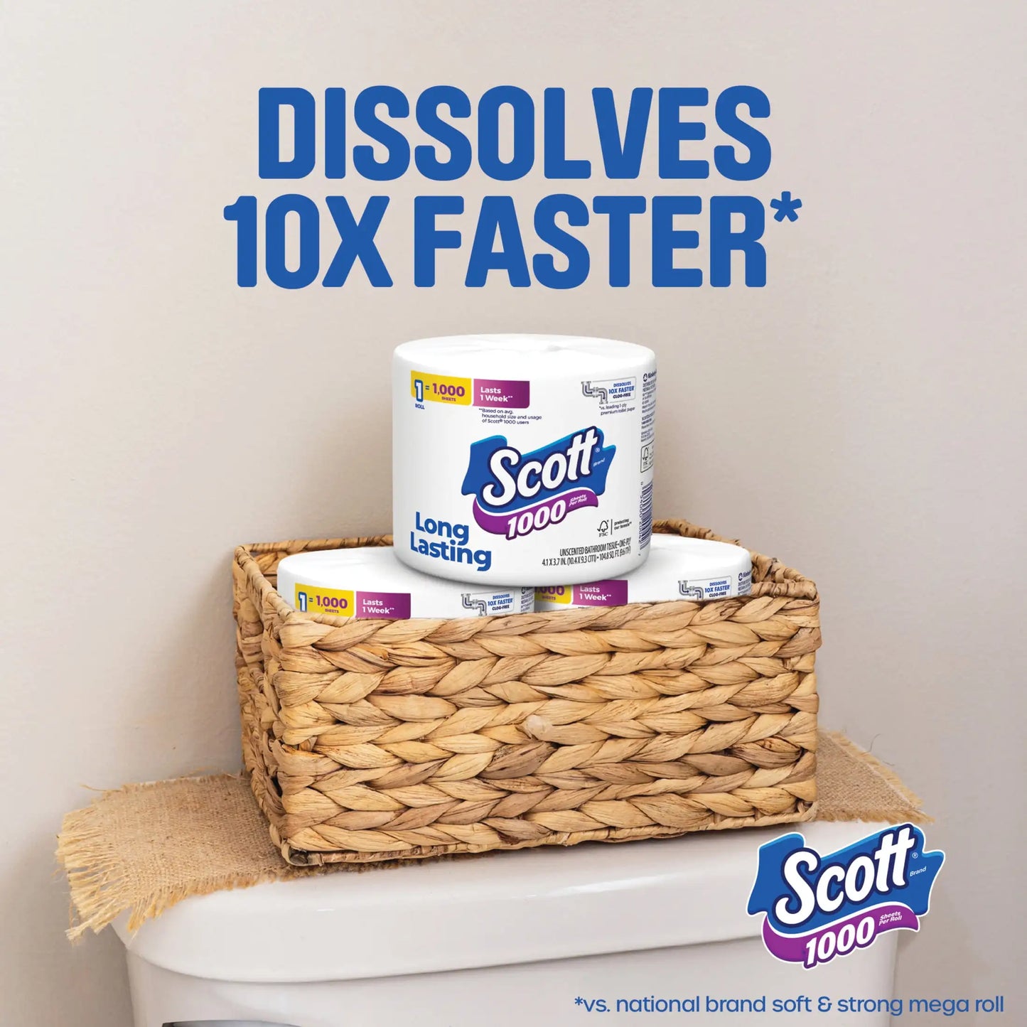 Toilet Paper 24 Rolls 1000 Sheets Per Roll 1 Ply Bath Tissue